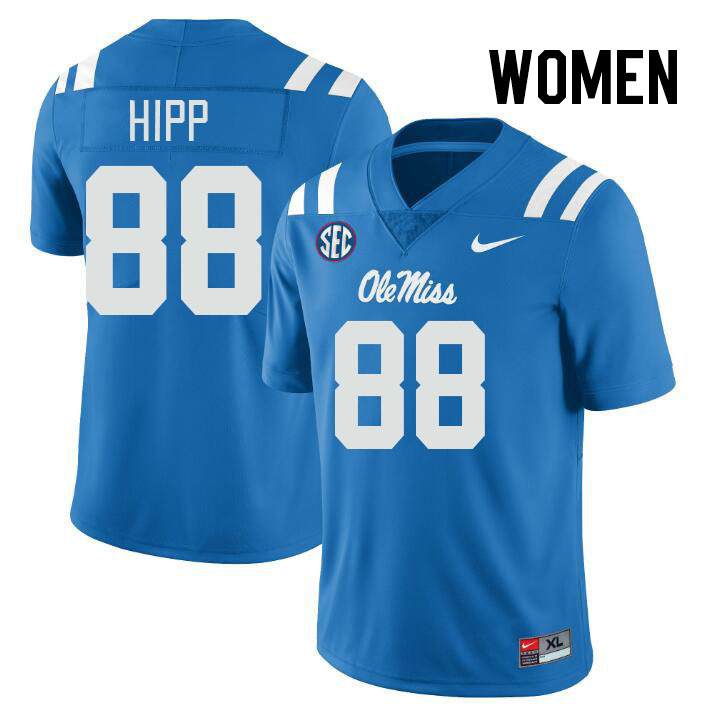 Women #88 Dillon Hipp Ole Miss Rebels College Football Jerseys Stitched-Power Blue